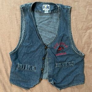 Vintage Embroidered Arkansas Razorbacks Denim Vest
